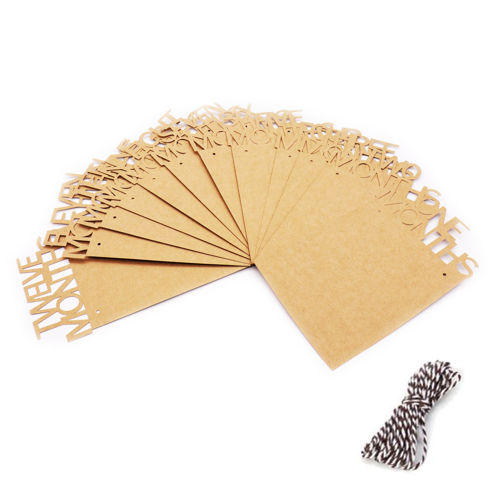 1-12 Month Baby Photo Frame Hanging Photo Banner Monthly Photo Wall Photo Frame for Baby Shower Birthday Party Home Decoration: Khaki