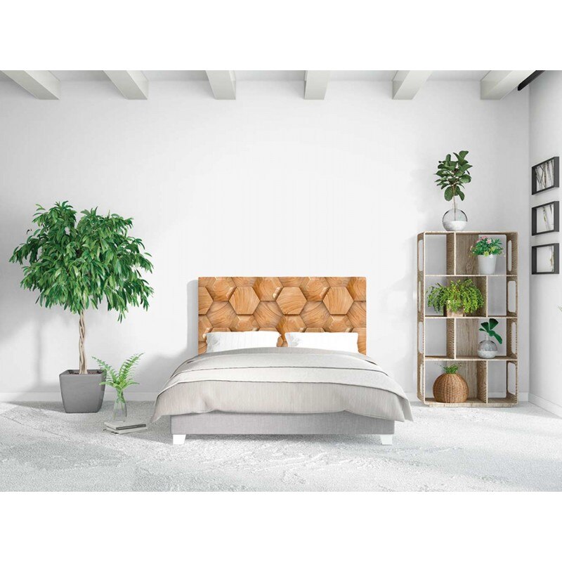 Testata letto astratta di legno Esagonale