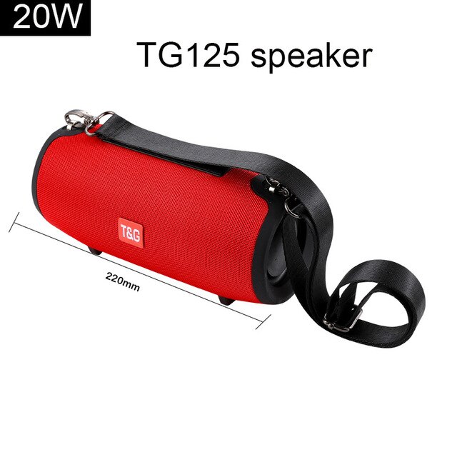 TG esterno portatile impermeabile bluetooth speaker 20W altoparlante ad alta potenza boombox stereo surround caixa de som colonna subwoofer: 20 Red