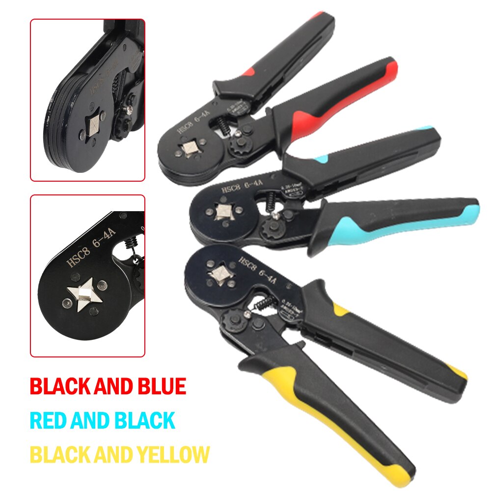 Tubular terminal crimping tools mini electrical pliers HSC8 10SA/6-4 0.25-10mm2 23-7AWG 6-6 0.25-6mm2 high precision clamp sets