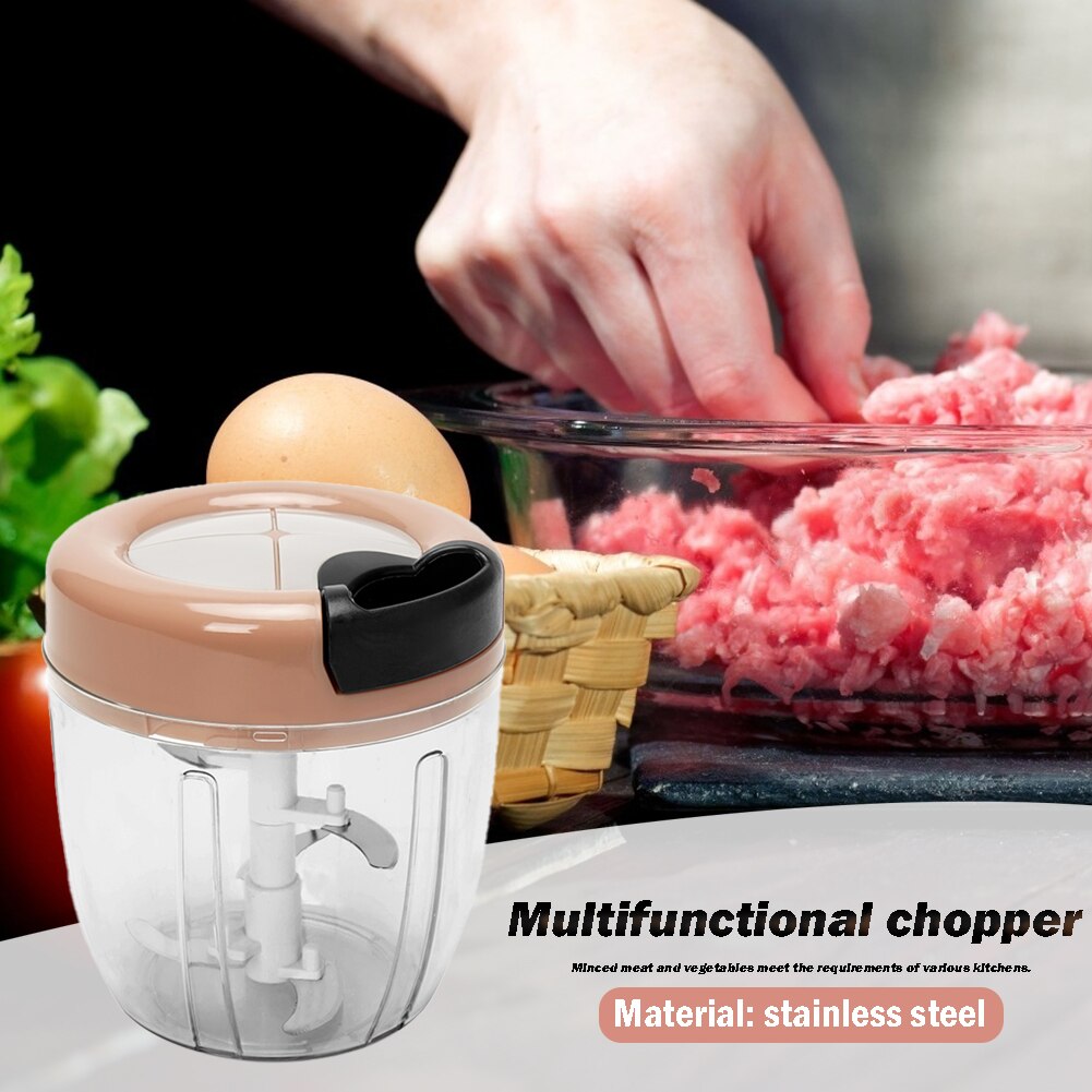 Portable Manual Meat Grinder Food Chopper Stainless Steel ABS Durable Mincer Mixer Blender Fruit Nuts Mixer Processors