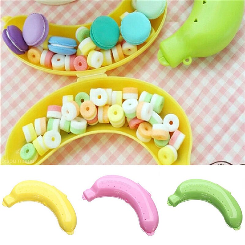 Mignon fruits banane étui en plastique boîte à déjeuner protecteur porte-conteneur transporteur stockage enfants jouets outils de cuisine