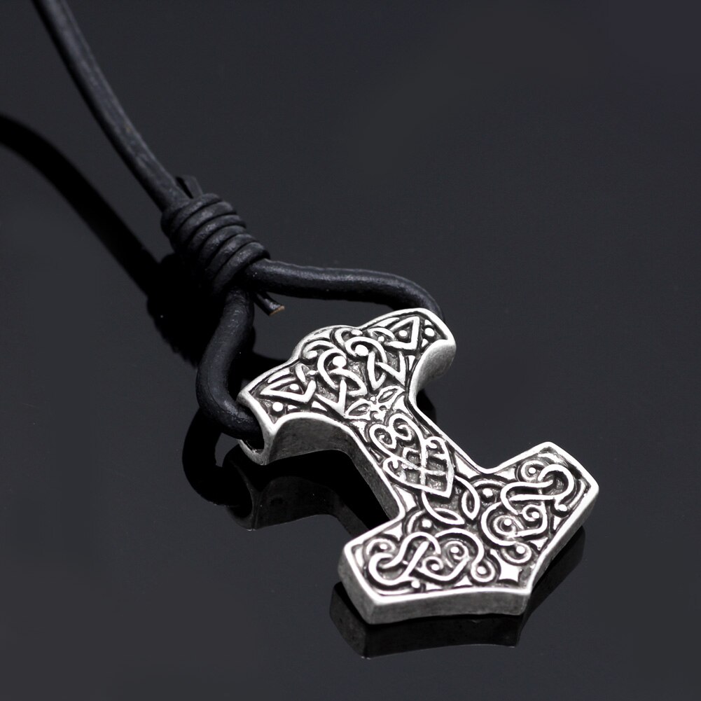 Nordic Vikings Amuleto Del Pendente braccialetto Leggendario Vichingo Odino del Nodo del Martello bracciale Ciondolo Talismano