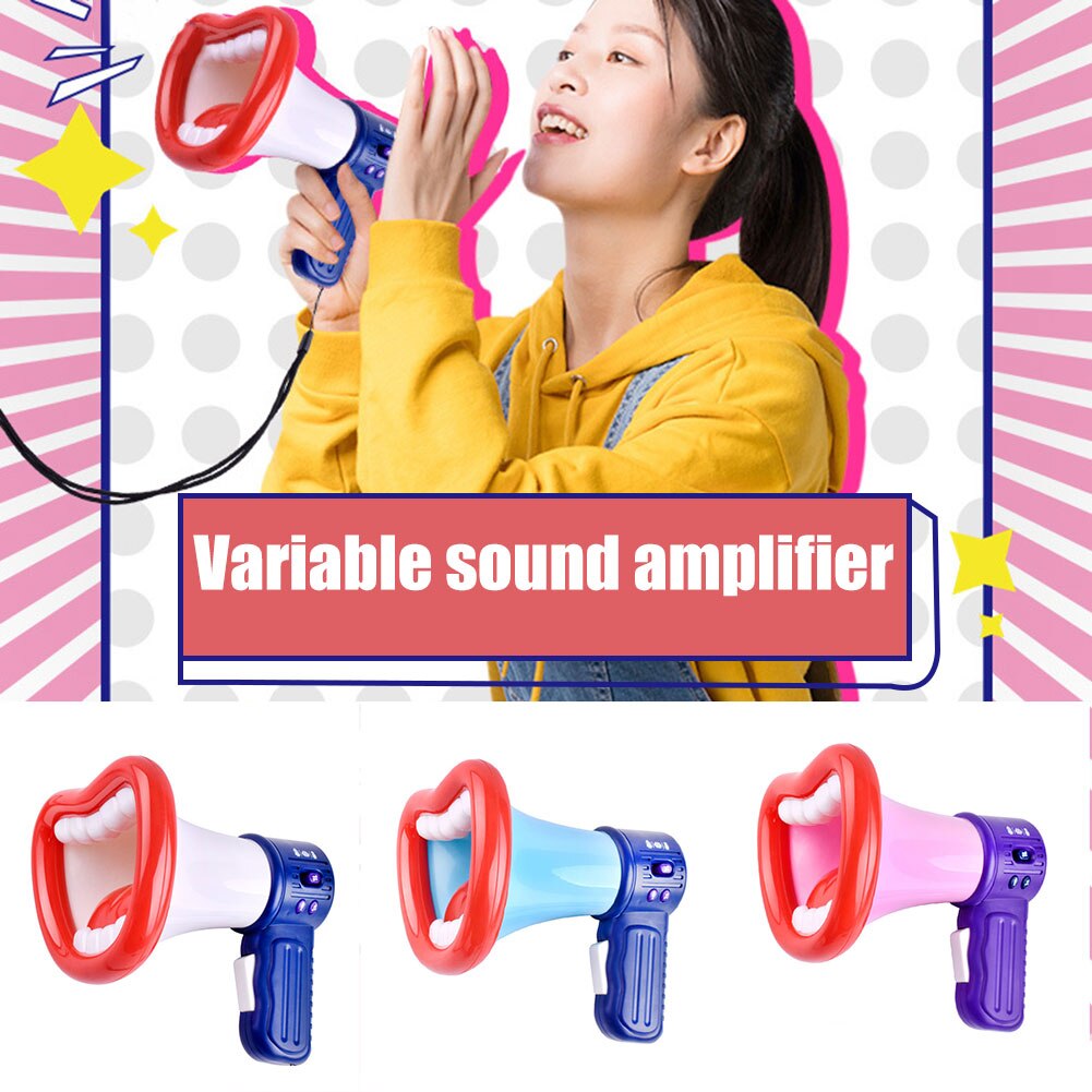 Stor mund sjov megafon optagelse legetøj børn stemmeskifter børn højttaler håndholdt mikrofon vokal legetøj