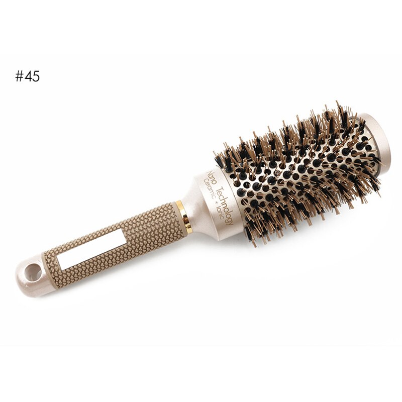 thermique céramique ionique rond baril brosse à cheveux rond baril peigne coiffure Salon de coiffure style séchage friser
