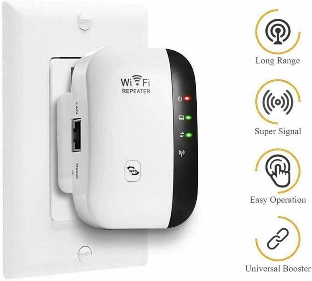 2.4 GHz Wireless 300Mbps Wi-Fi 802.11 AP Wifi Range Router Repeater Extender Booster Easy for Installation