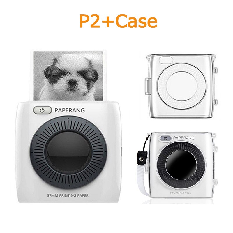 PAPERANG P2 Pocket Mini Portable Bluetooth Printer Phone Photo Wireless HD Thermal Label Printer For Mobile Phone Android iOS: P2 1 Case