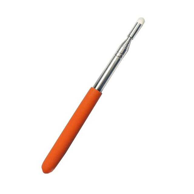Aguja con forma de mano extensible, puntero retráctil telescópico, portátil, presentador, pizarra de aula, puntero para reunión de enseñanza: Orange