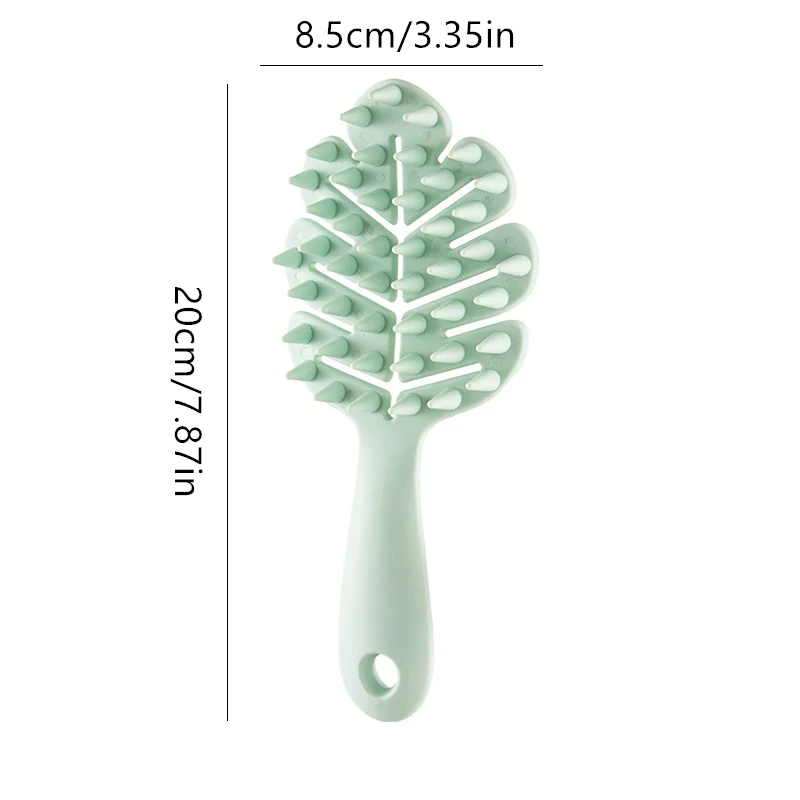 1 Uds. Cepillo de champú de hojas, cepillo para masaje del cuero cabelludo, peine para lavar la cabeza, masajeador de pelo de dos caras, cepillo de baño, depurador corporal, accesorios para el cabello