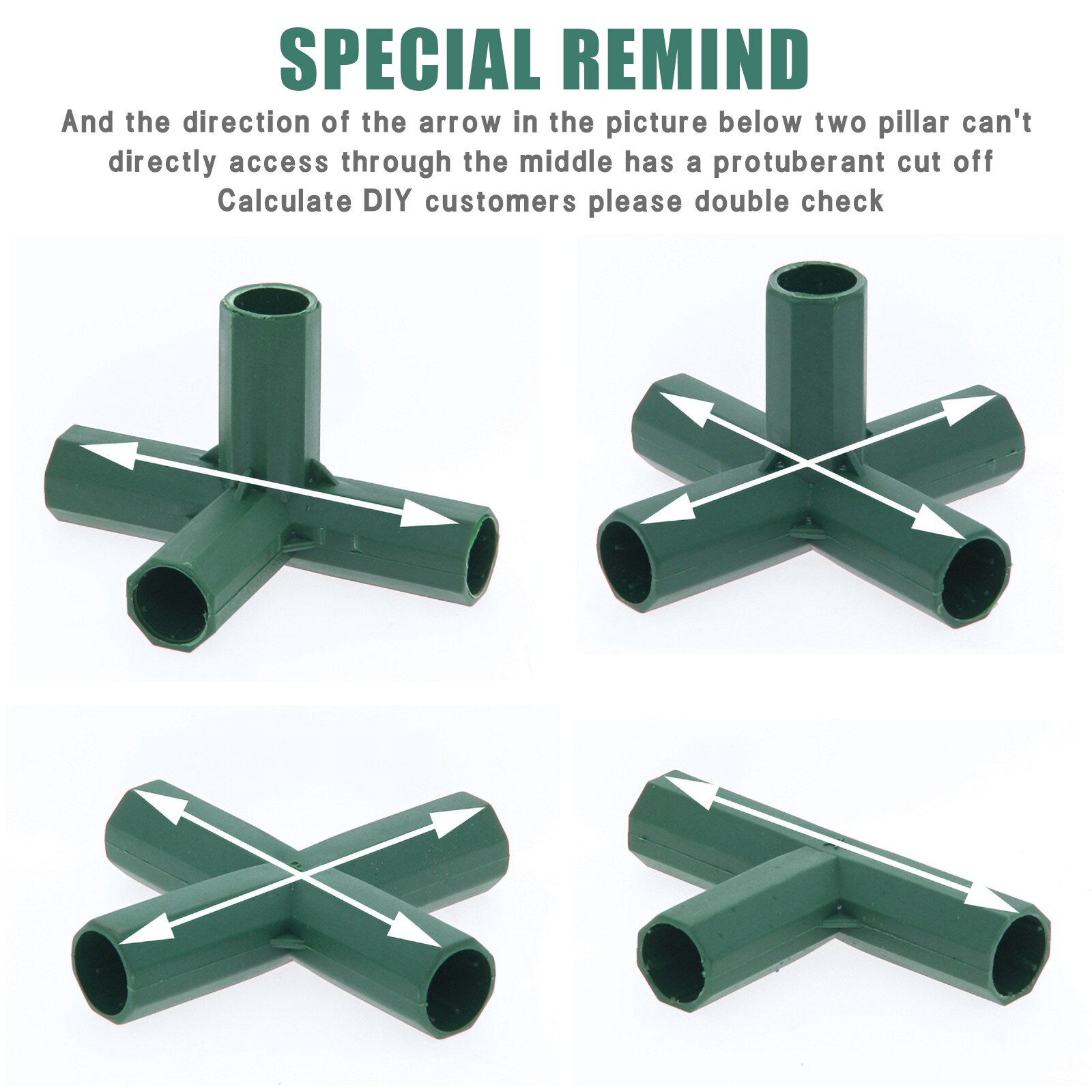 5PCS Greenhouse Frame Connector Plants Awning Pillar Connectors Climbing Plants Awning Pipe Pole Connecting Joints Bracket Parts