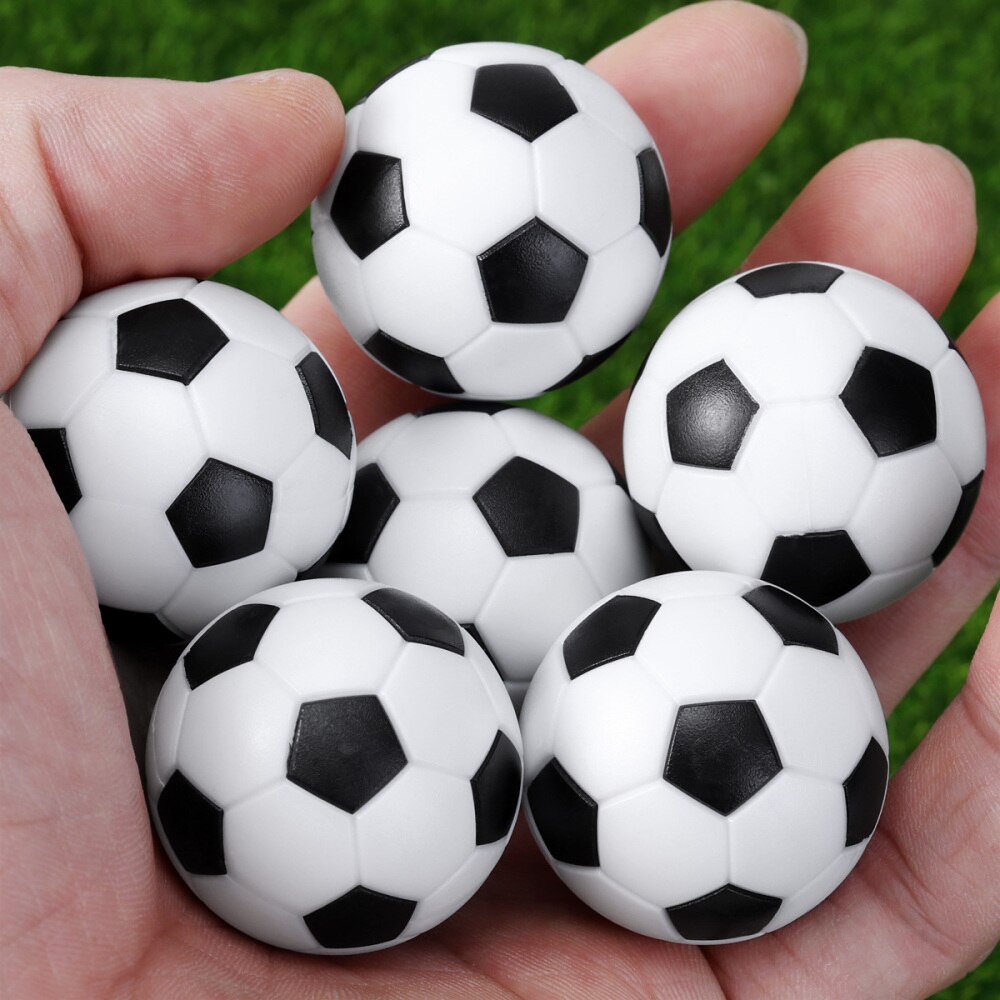 6Pcs 32Mm Tafel Voetbal Ballen Zwart/Wit