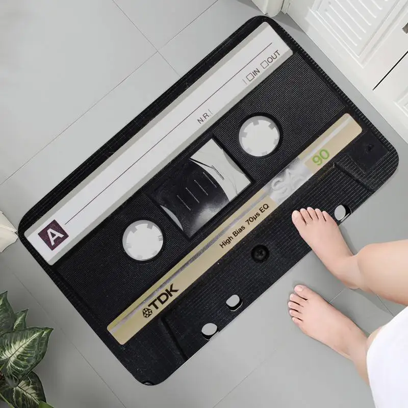 Tapete decorativo para puerta con cinta de casete, alfombra antideslizante de bienvenida para suelo, baño, cocina, dormitorio, habitación, decoración del hogar: 1 m² / Verde