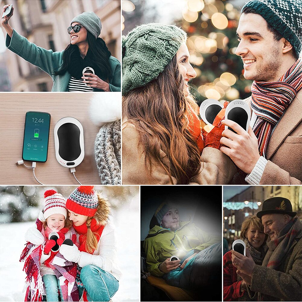 Hand Warmer 10000 MAh Usb Power Bank Electric Portable Pocket Hand Warmer Digital Display Multi-Function Pocket Cloth Bag