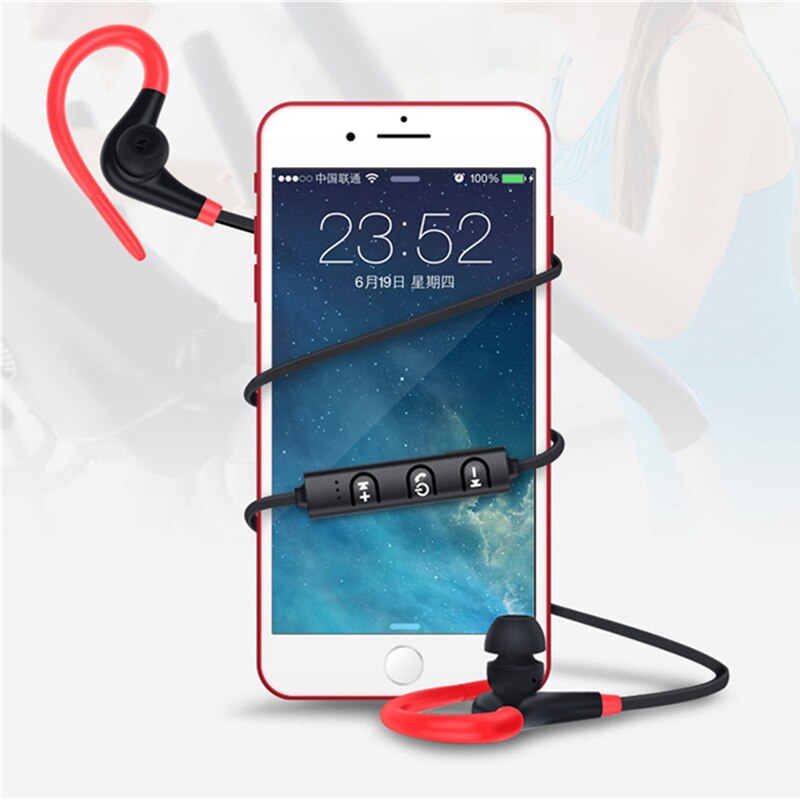 Bluetooth Draadloze Oortelefoon Stereo Oorhaak Sport Ruisonderdrukking Koptelefoon Met Microfoon Headset Voor Xiaomi Iphone Huawei