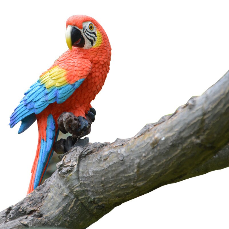 Garden Decoration Simulation Parrot Miniature Sculpture Resin Crafts Toucan Garden Outdoor Flexible Animal Sculpture