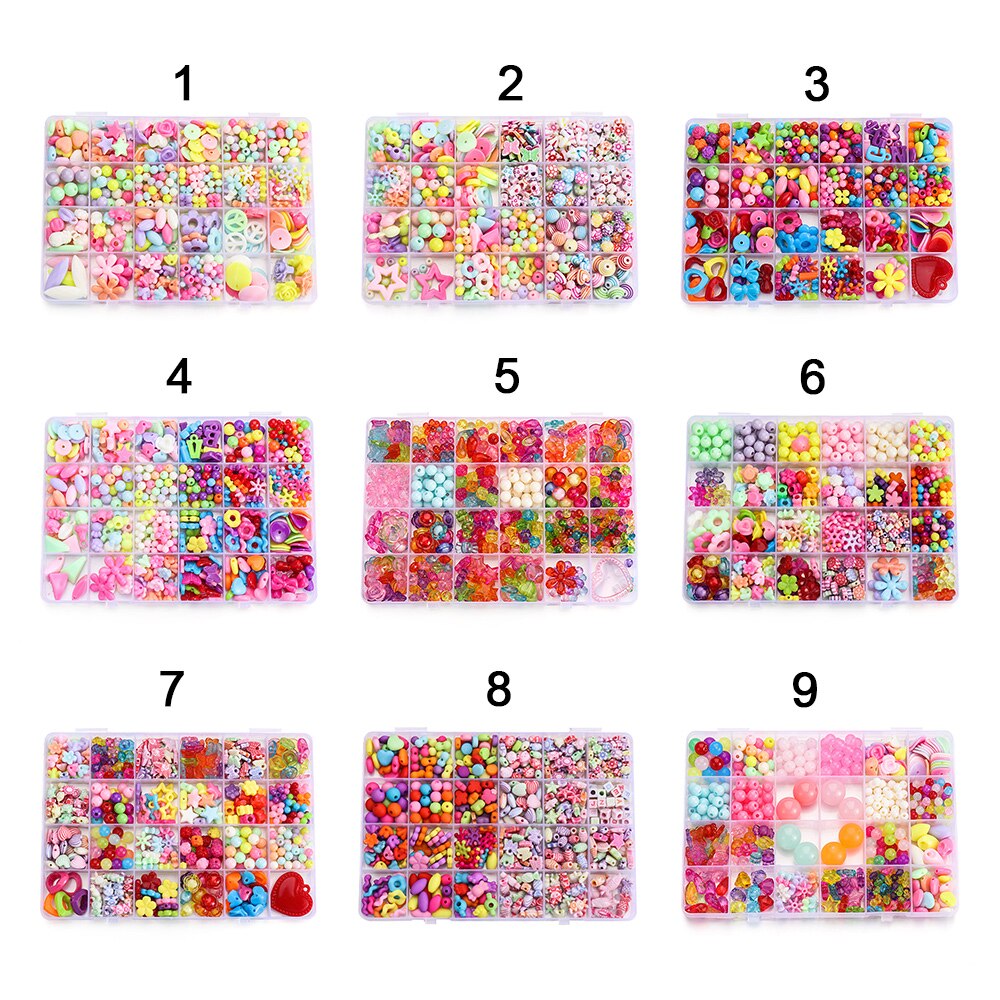 Børn gør det selv perler legetøj armbånd håndlavet gør det selv halskæde kunst håndværk piger prinsesse smykker håndværk sæt æske børn fødselsdag