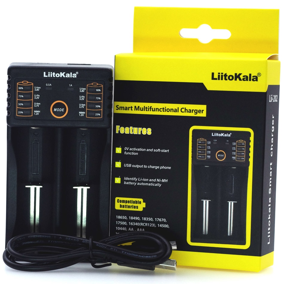 Liitokala Lii-500 300 260 S1 402 202 100 LCD 3.7V 18650 18350 16340 25500 14500 26650 1.2V AA AAA NiMH lithium battery Charger