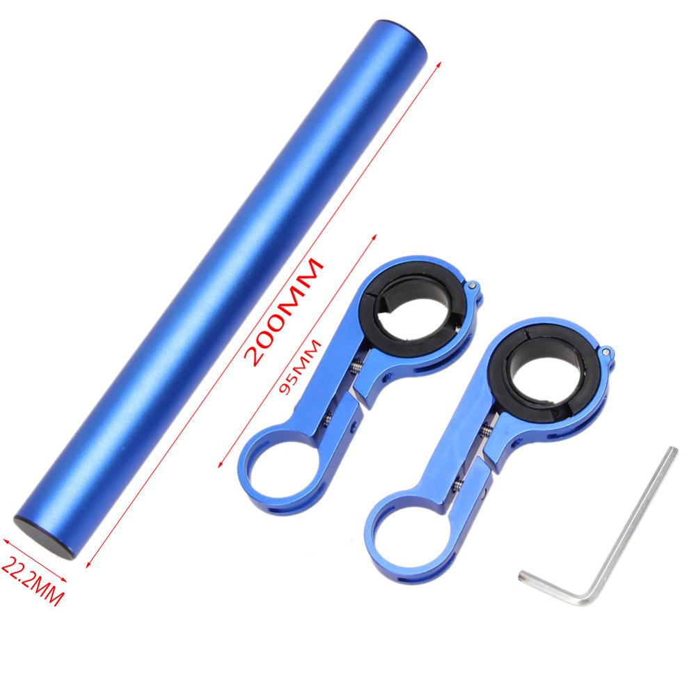 Extensor de manillar de bicicleta de aleación de aluminio de 20CM, soporte de luz delantera para bicicleta de montaña, lámpara, accesorios para linterna