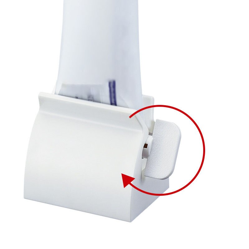 Easy Toothpaste Tube Squeezer Portable Tooth Paste Dispenser Holder Facial Cleanser Rolling Tool Oral Cleaning Care Set: White