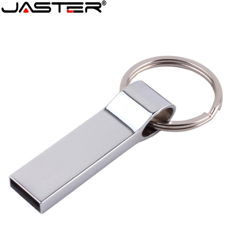 JASTER Waterproof USB Flash Drive Metal Pen Drive 4GB 8GB 16GB 32GB 64GB Pendrive USB Stick Flash Drive with Keychain