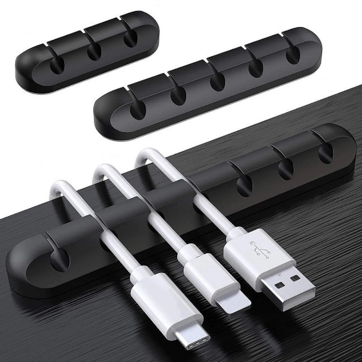 NNBILI Siliconen USB-kabelorganizer Kabelhaspel Desktop Tidy Management Clips Kabelhouder voor muis Hoofdtelefoon Draadorganizer