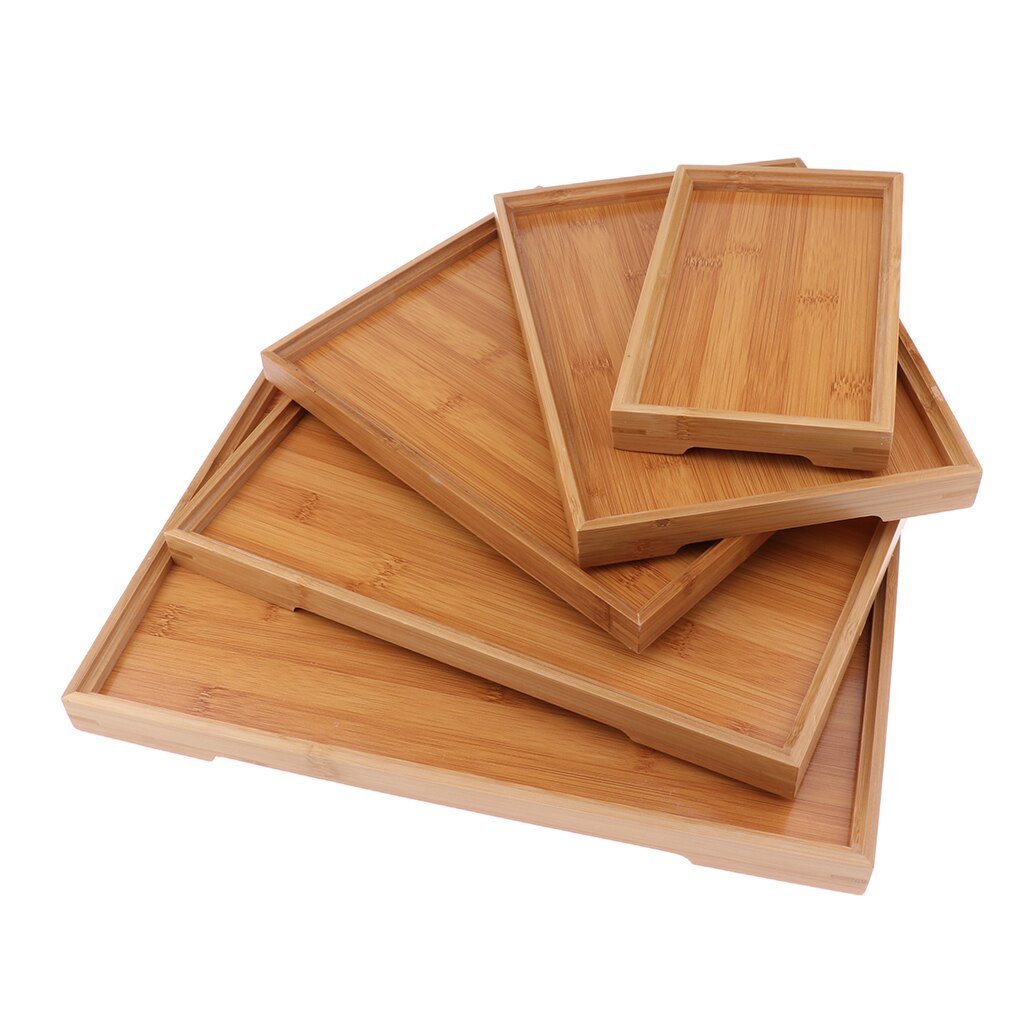 Wooden Serving Tray Serving Tea Breakfast Wood Kitchen Platter Organizer