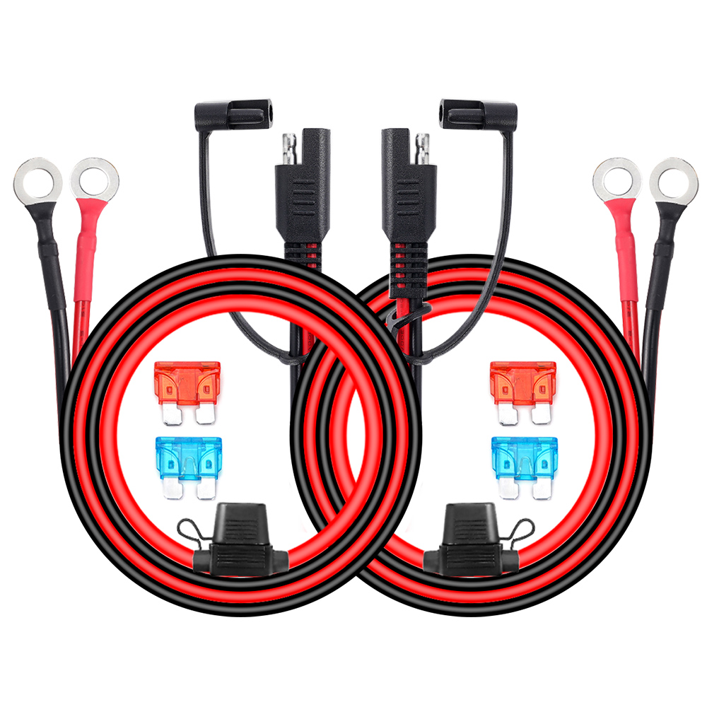 Double SAE Quick Release Cable Adapter Extension Solar Cable SAE to O-ring Connector Extension Cable for Battery Charger Maintai: WHITE