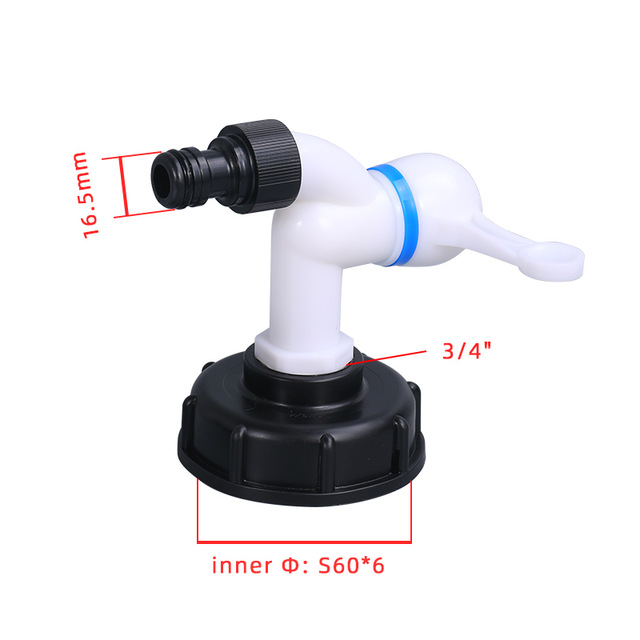 S60x6 Grobgewinde IBC Wassertankadapter 1/2" 3/4" 1" Gartenschlauch Rohrverschraubungen Abflussanschluss: Grün
