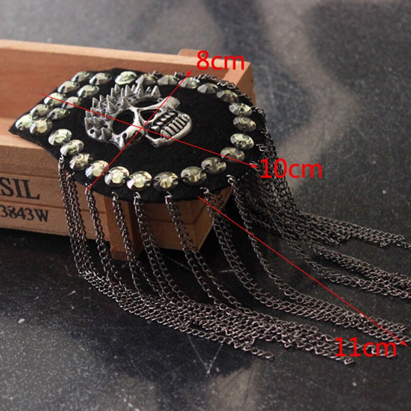 Traje con remaches para ropa, accesorios de parche con borlas, apliques para hombros
