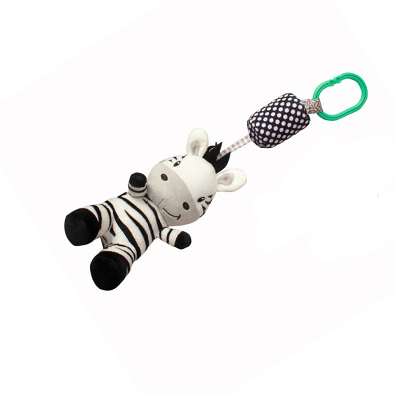 Niedliches, schwarz-weißes zebra-babyspielzeug mit beweglichem anhänger und glöckchen – ein echter hingucker!