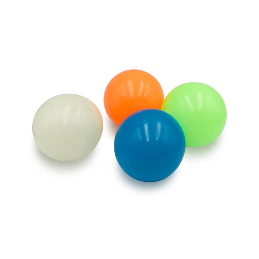 4 stücke Stick Wand Ball Spiel Dekompression Ball Jump Ball Glow in The Dark Spielzeug Kid Spielzeug Squash Saug Ziel mini Leuchtende Kugel: 45mm