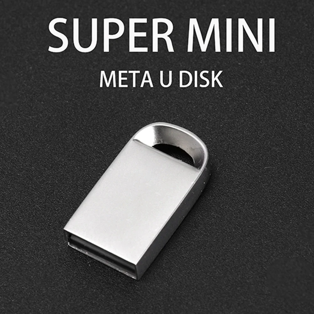 JASATER Super Mini Metal USB Flash Drive 128GB Silver Pen Drive z bezpłatnym kółkiem na klucze 64GB Zabawny kreatywny prezent Pamięć 32GB