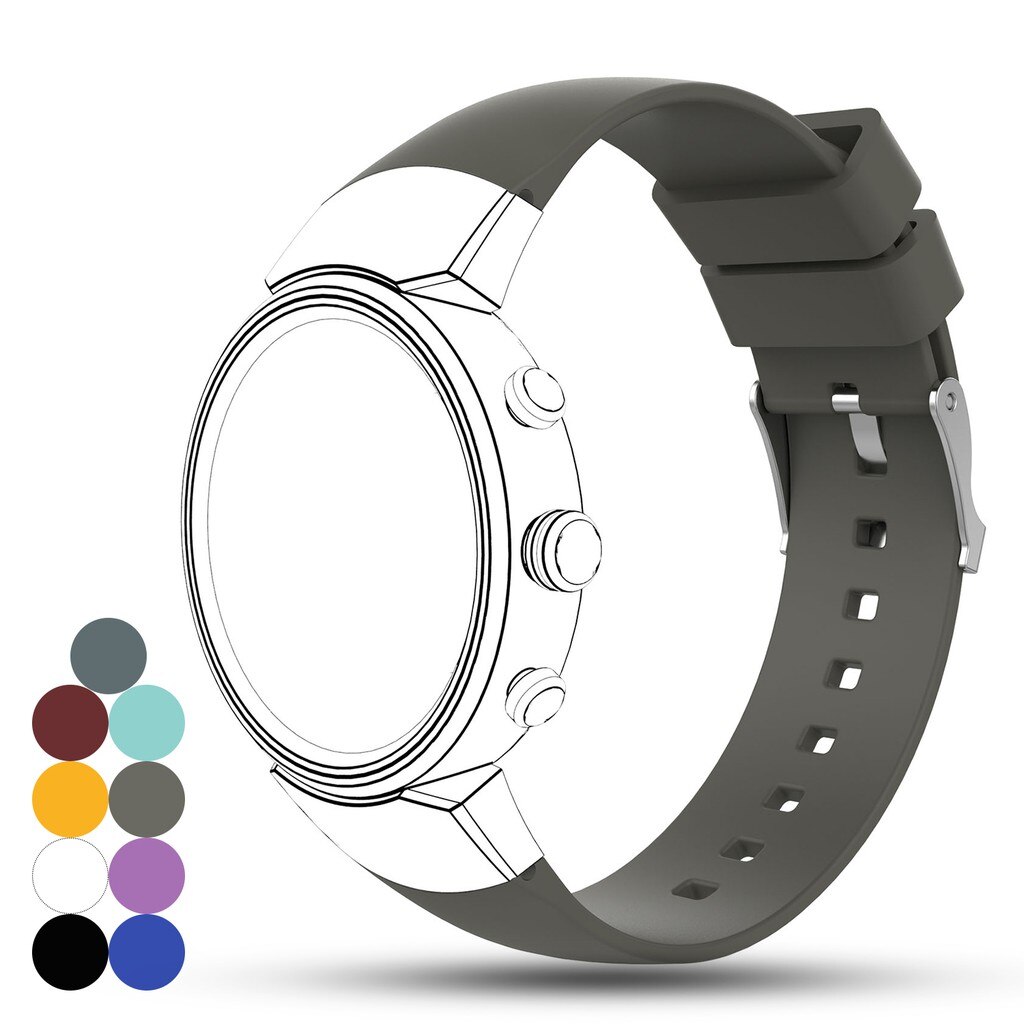 Eieuuk Accessoire Zachte Siliconen Gel Vervanging Horlogeband Band Armband Voor Asus Zenwatch 3 Smart Fitness Horloge: GRAY