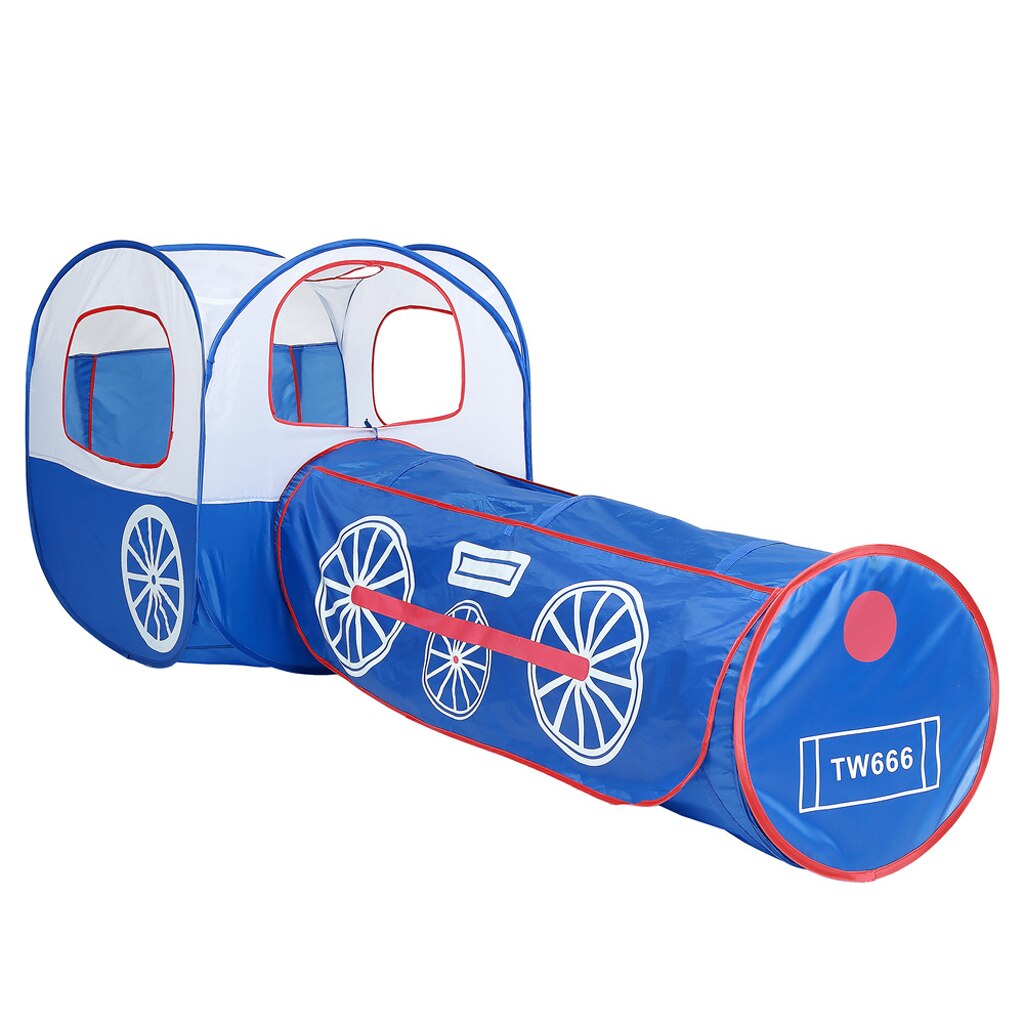 Locomotive Train Play Tent Pop Up Tunnel for Kids Outdoor Indoor Play Houses Hut Game Nursery Playpen