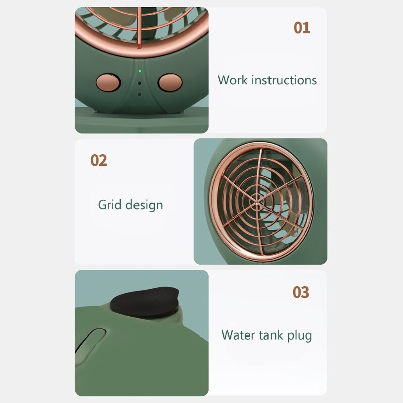 Personal Evaporative Air Cooler, Portable Cooling Fan Quiet 3-Speed, USB Powered Desk Table Fan for Bedroom Home Office