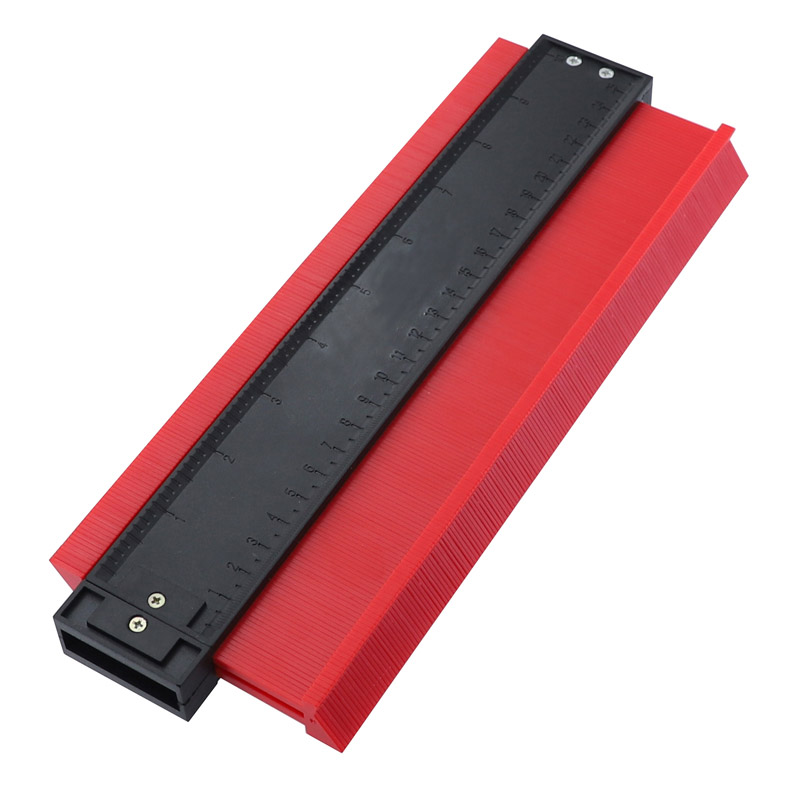 5/10 Inch Contour Gauge Plastic Profiel Kopie Gauge Profiel Jig Gids Markering Voor Tegel Rand Vorm Kopie Meetinstrument: 10inch-red