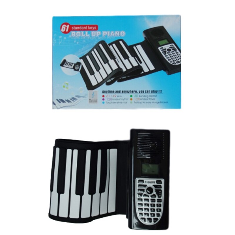 Roll Piano Portable Electronic Piano (61 Keys, White)