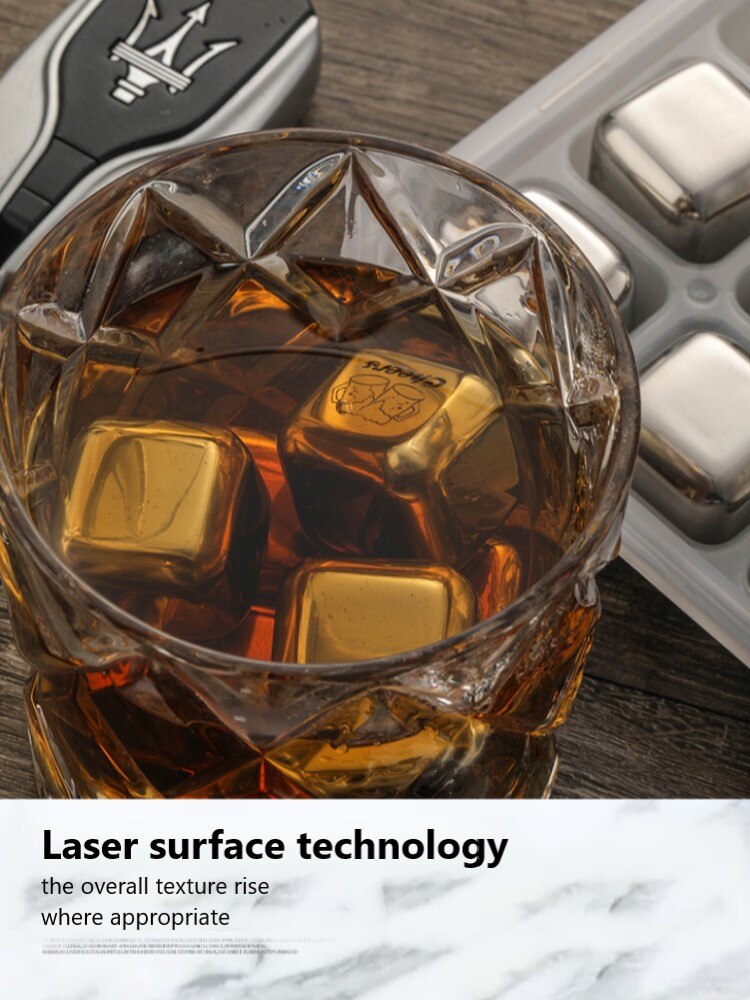 304 stainless steel ice block quick-frozen foreign wine beer whisky ice lattice wine set bar household metal ice