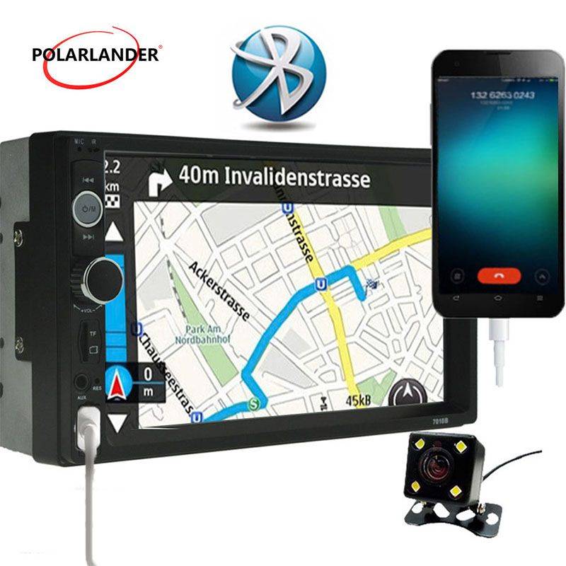 PolarLander AutoRadio car Radio 2 DIN Bluetooth Mirror Link for Android LCD 7 Touch Screen car radio cassette player auto tape
