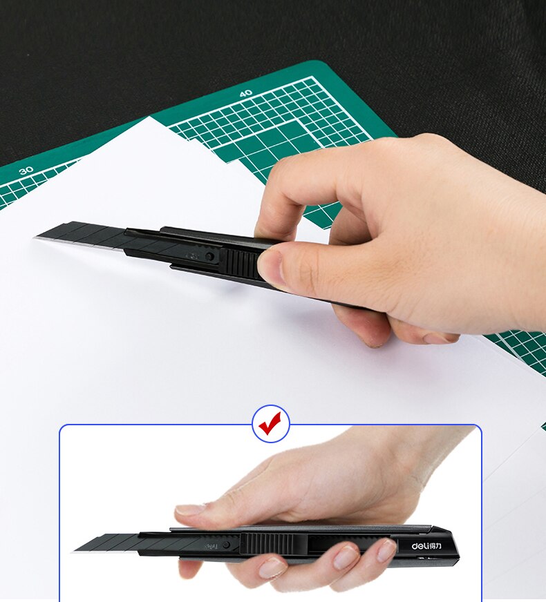 Deli Utility Knife Metal Portable Wallpaper Knife Zinc Alloy Art Paper Cutter Removal Express Knifes Stationery