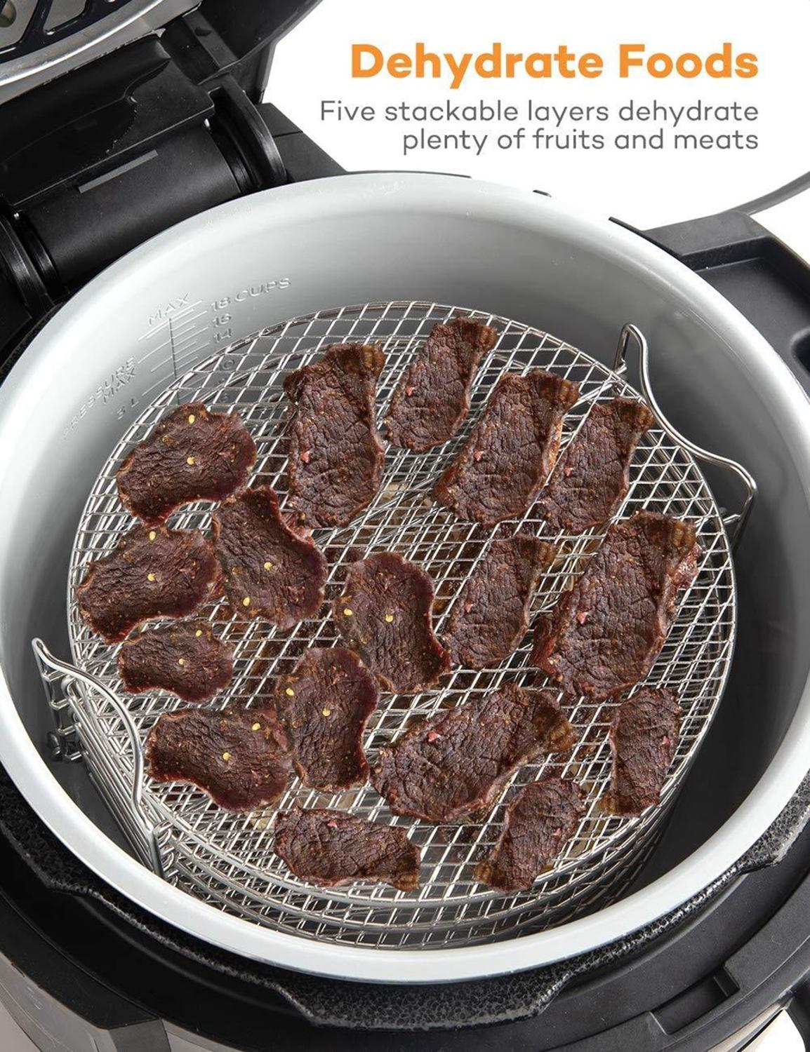 Grill Stand Air Fryer with Five Stackable Layers Food Grade Stainless Steel Dehydrator Rack Accessories
