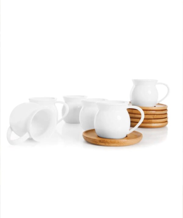 Hvidt kaffestel kaffestel espressokop te kop porcelæn catering ben kaffekop drikkegrej dekorativt køkkenredskab