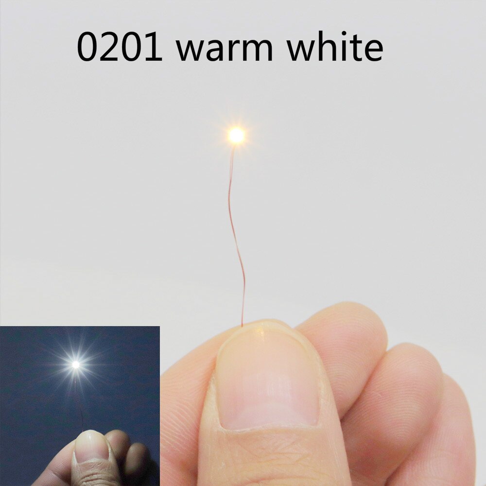 0201 Chip Smd Warm-Wit Pre-Gesoldeerd Micro 0.1Mm Koperen Bedrade Smd Led Voor Verlichting Systeem