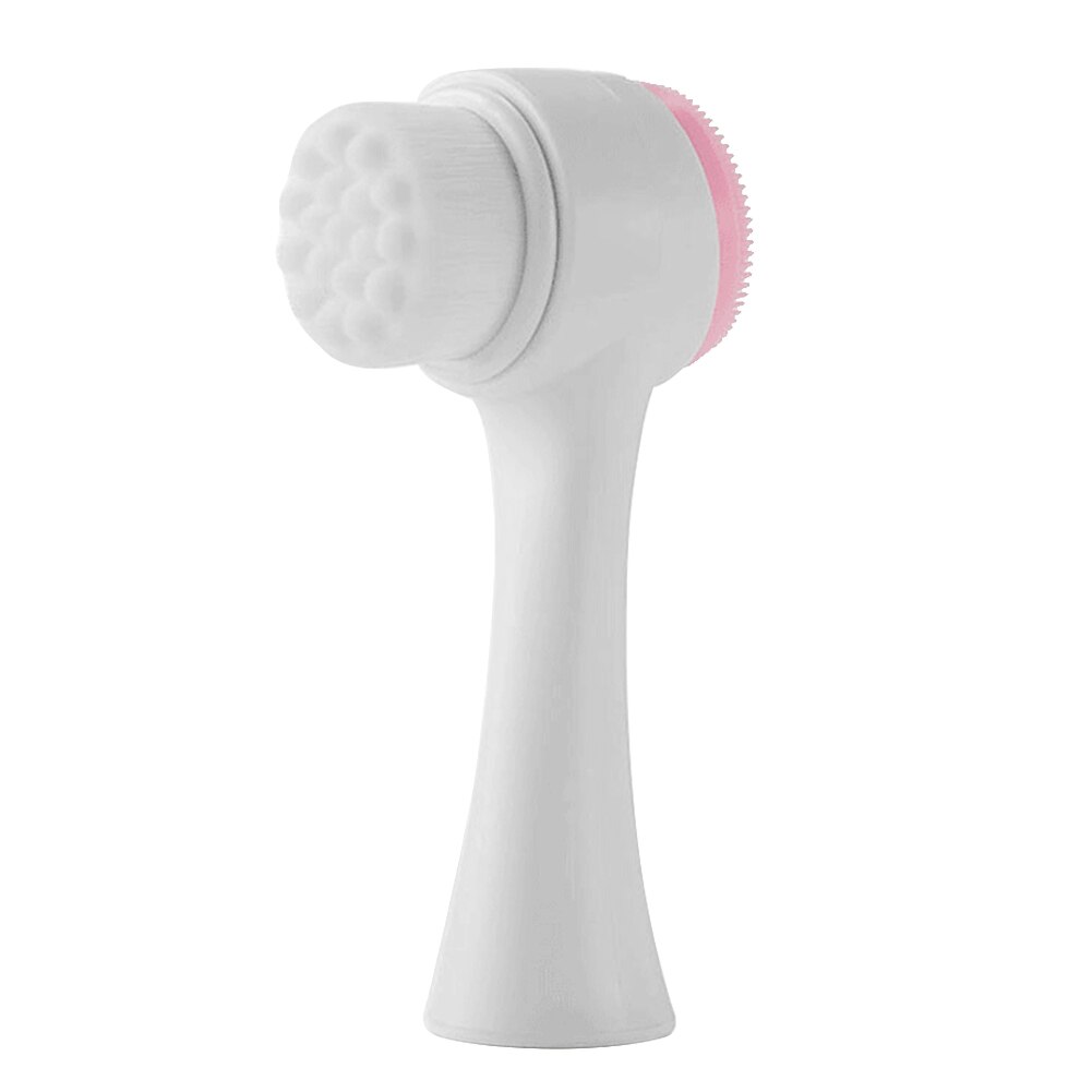 Doppel Seite Silikon Gesichts Poren Pinsel 3D Vibration Massage Haut Wäscher Gesicht Poren Reiniger Mitesser Entfernung: Rosa opp Tasche