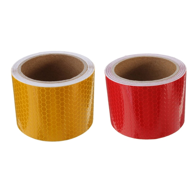 2Pcs 5Cm X 3 Meter Tape Warning Tape Reflector Tape Security Tape - Orange &amp; Red