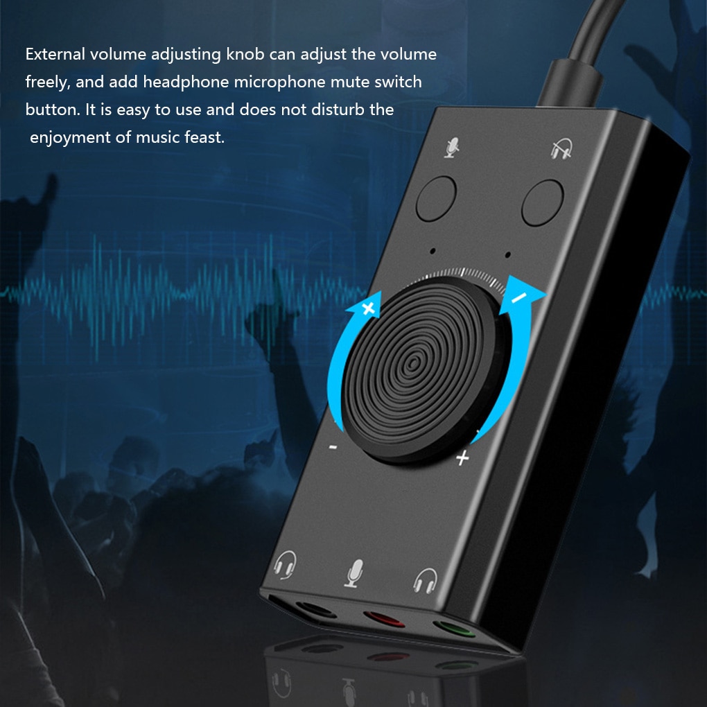 ORICO-tarjeta de sonido USB portátil, micrófono y tarjeta de sonido externo, adaptador de ordenador portátil y PC 2 en 1 con 3 puertos de salida