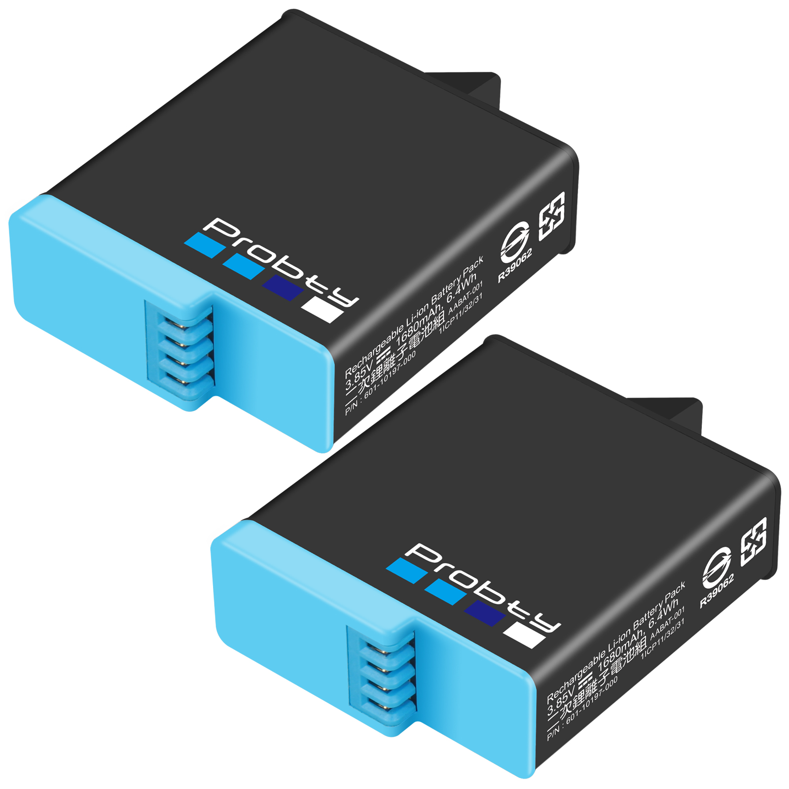 Original Probty Für Gopro Hero 8 3PACK Batterie 2 Slot Ladegerät Kit Lagerung Box Ladegerät für Gopro Hero 8 7 schwarz Hero 6