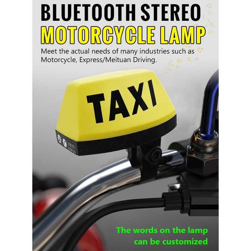Led Lamp Oplaadbare &amp; Audio Bluetooth Speaker Waarschuwing Handvat Lamp Voor Motorfiets 12V