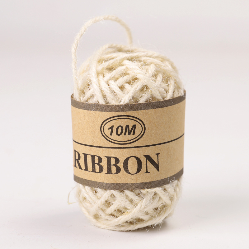Corde de jute en chanvre 10 mètres, bricolage couture macramé fil de ficelle de couleur vase décoration Textile de maison artisanat fait à la main accessoires 1mm: Off White rope
