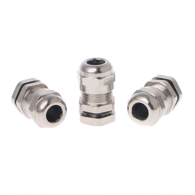 3PCS Stainless Steel PG7 3.0-6.5mm Waterproof Connector Metal Fixing Cable Gland 581C